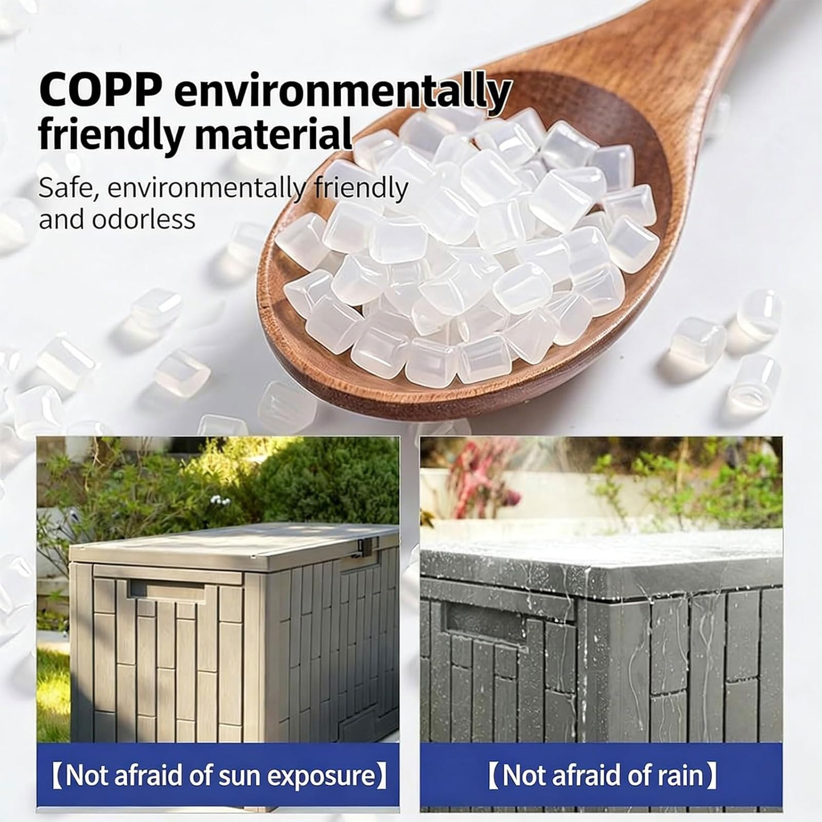 Boîte de livraison de colis pour l'extérieur, boîte de rangement extérieure avec fente de verrouillage, boîte de terrasse étanche extra large pour courriers, colis et outils de jardinage