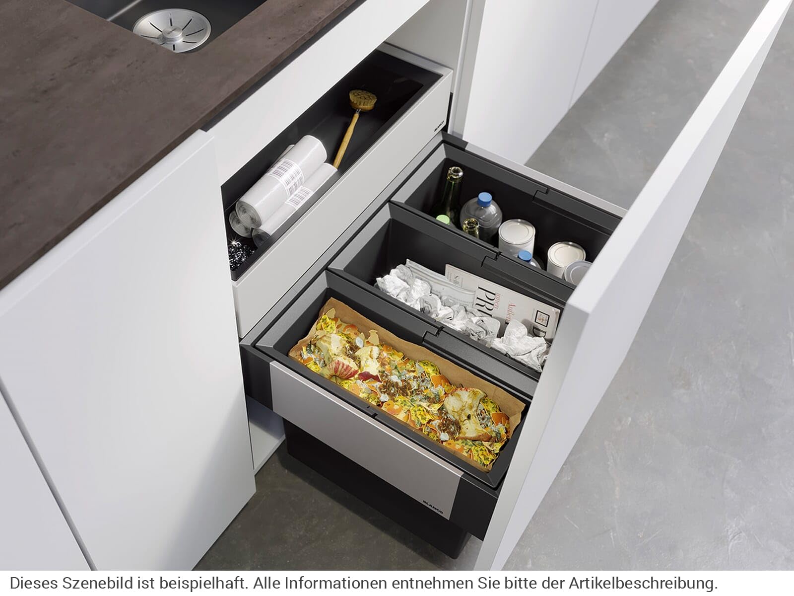 BLANCO SELECT II 60/3 Orga 526209 Sistema organizador de cocina para instalar bajo el fregadero