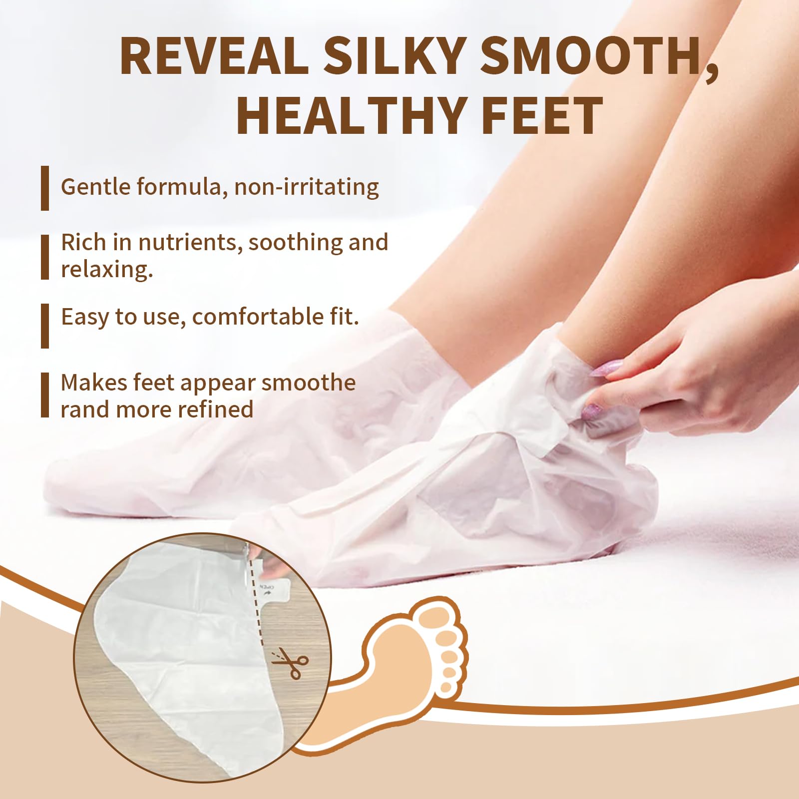 6 Paires Masque Pied, Peeling Pied Nourrissants Et Adoucissants, éliminant Les Callosités, Masque Pieds Hydratant Au Beurre De Karité Et à La Vitamine E, Pour Les Pieds Secs Et Crevassés