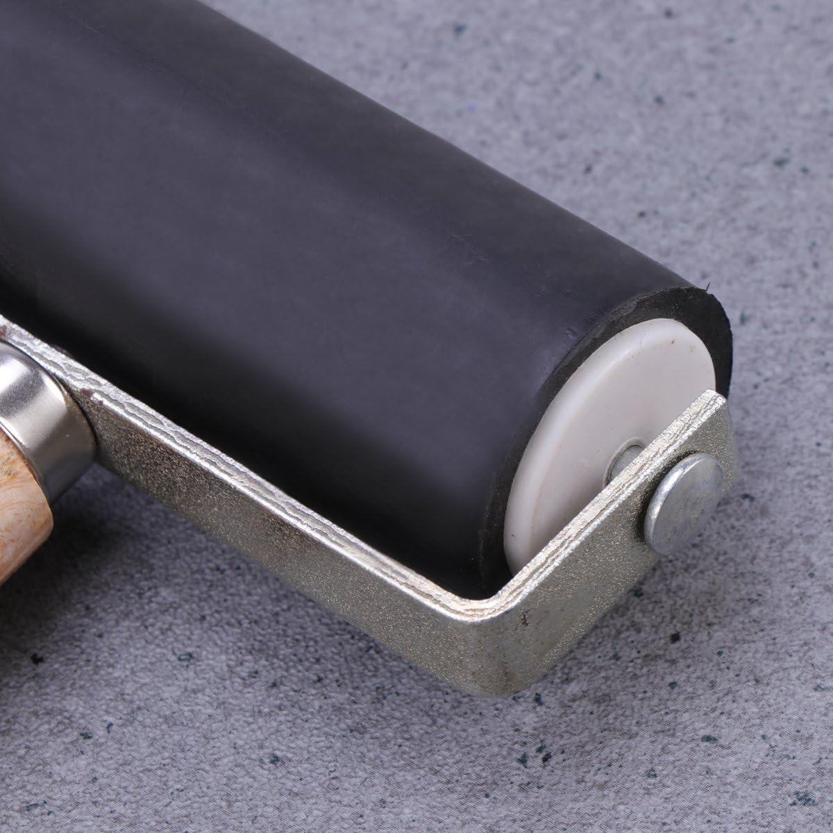 SGerste Soft Rubber Brayer Roller Printmaking Tool for Craft Projects Ink Stamping (Black)
