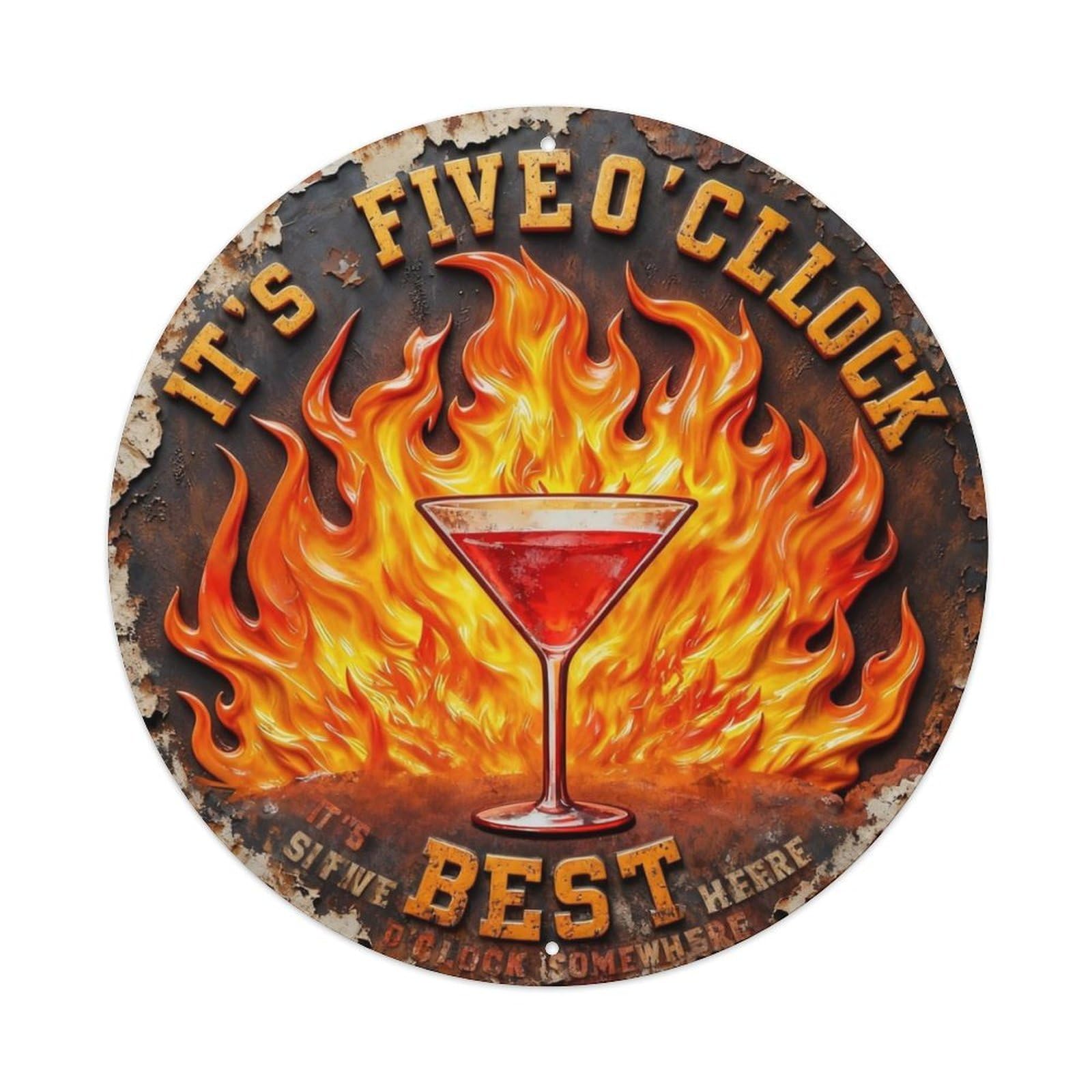 It's Five O'clock Somewhere Metal Tin Sign Plaque