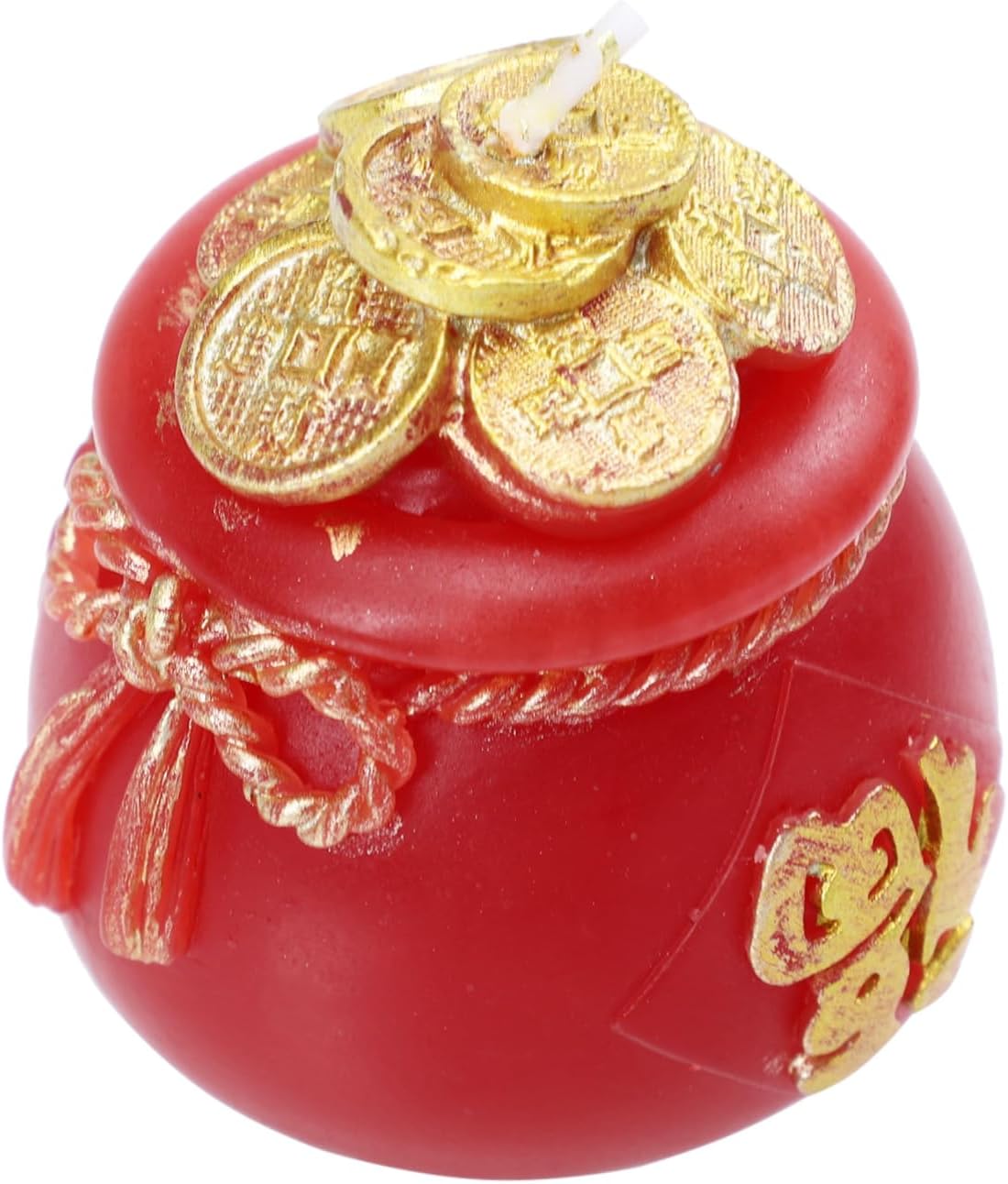 Decorative Party Candle with Flat Bottom, Soybean Wax, Red Festive