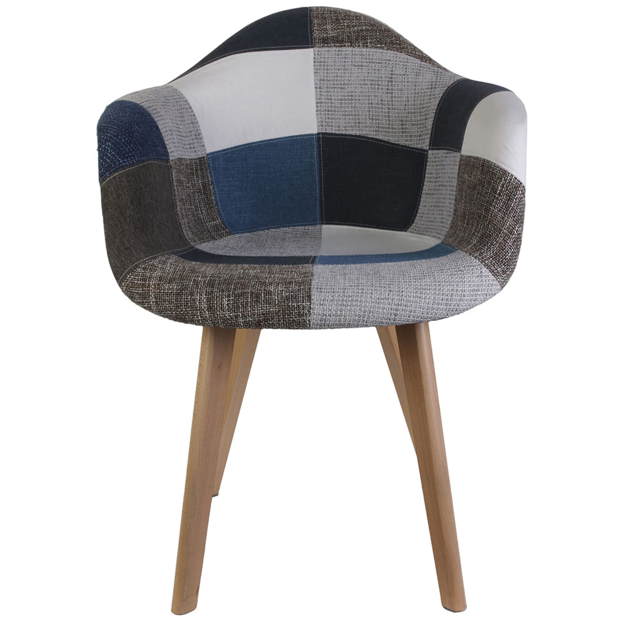 CMP Paris Fauteuil Patchwork - Bleu Et Gris