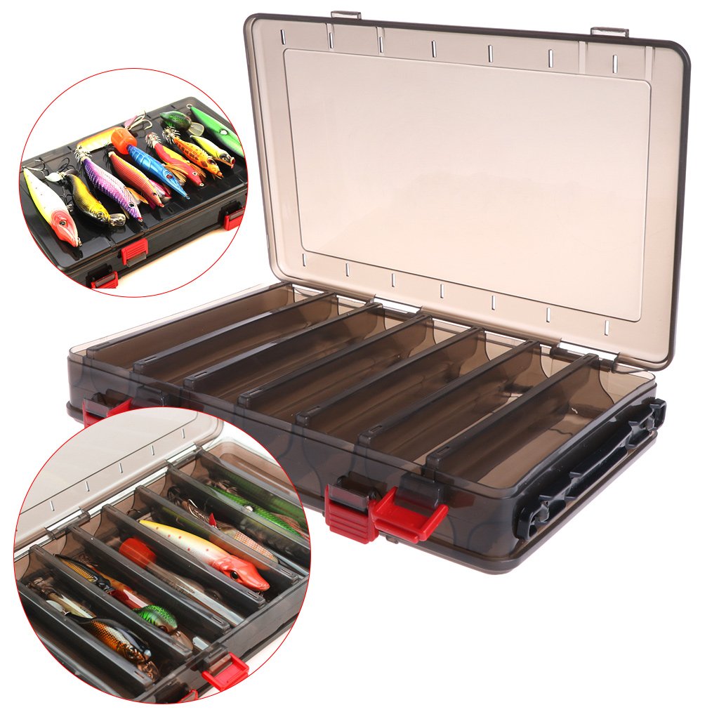 MOMU Fishing Box Bait Lure Hook Storage Double Side V Shaped Tackle 14 Compartments