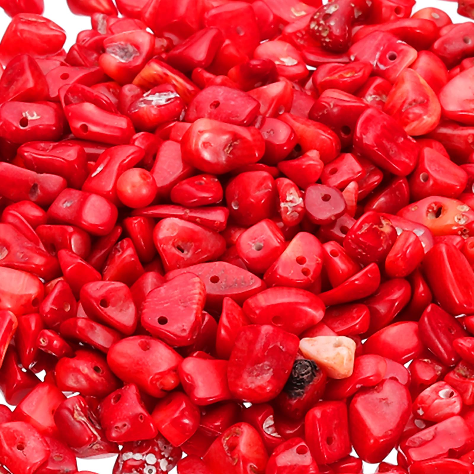 PATIKIL Chip Stone Natural Rock Beads Loose Gemstone Beads Drilled Strand for Jewelry Craft Making 400pcs, Dark Red