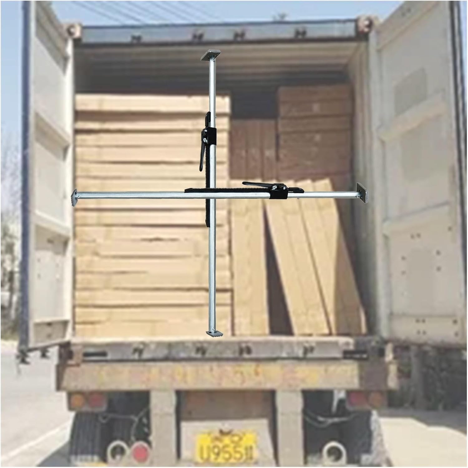 Adjustable Cargo Stabilizer Bar 2 Pcs - Steel Ratcheting Load Lock for Full-Size Trucks, SUVs, Vans, Cars - Self-Locking Spring Mechanism (5-6.2ft)