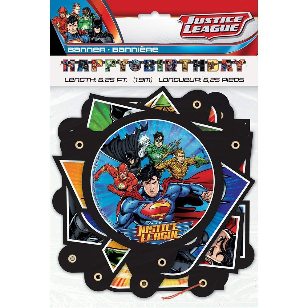 Unique Justice League Happy Birthday Jointed Banner - 6.5 Ft, 1 Pc image 3
