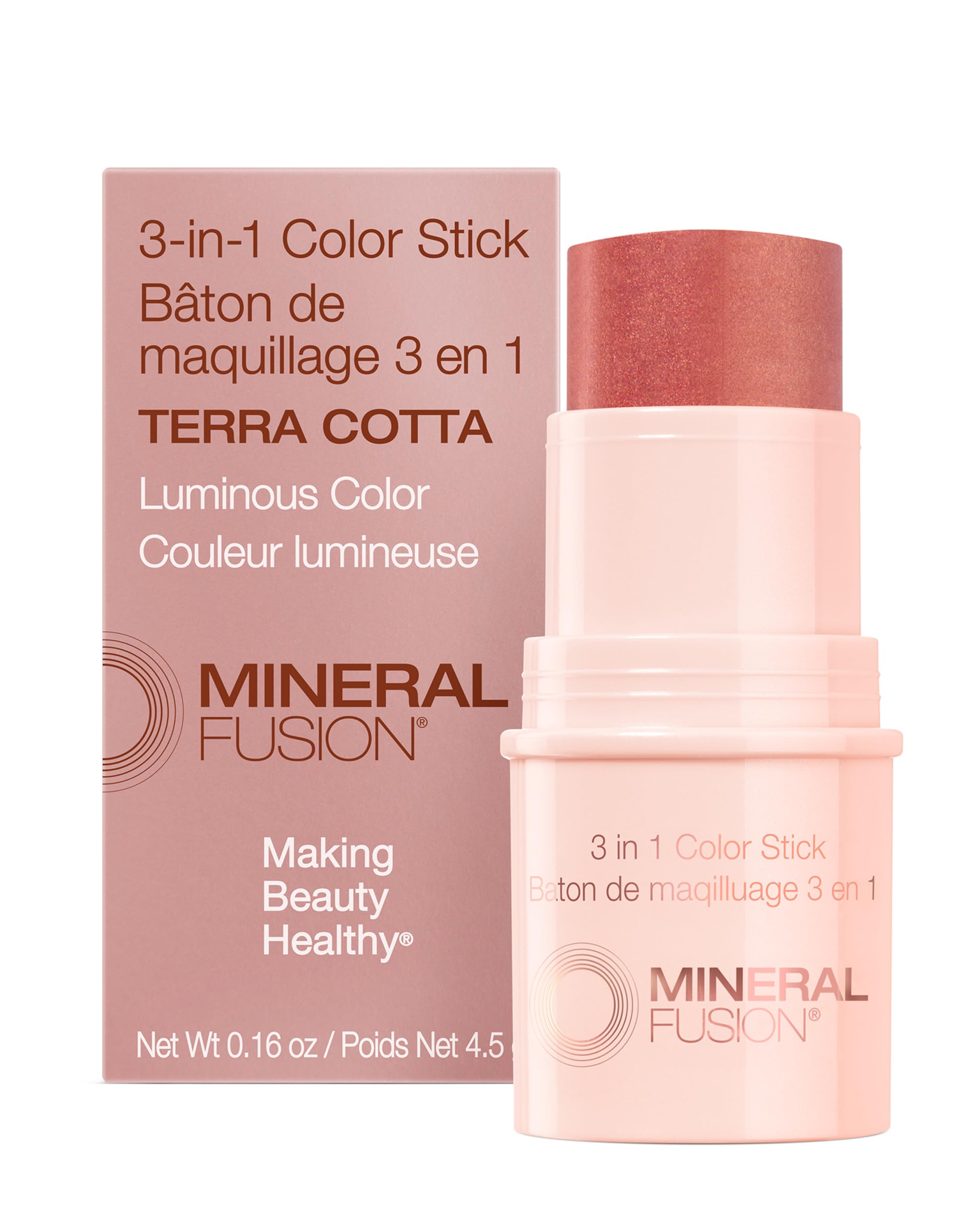 Mineral Fusion, 3 In 1 Color Stick Terra Cotta, 0.18 Ounce