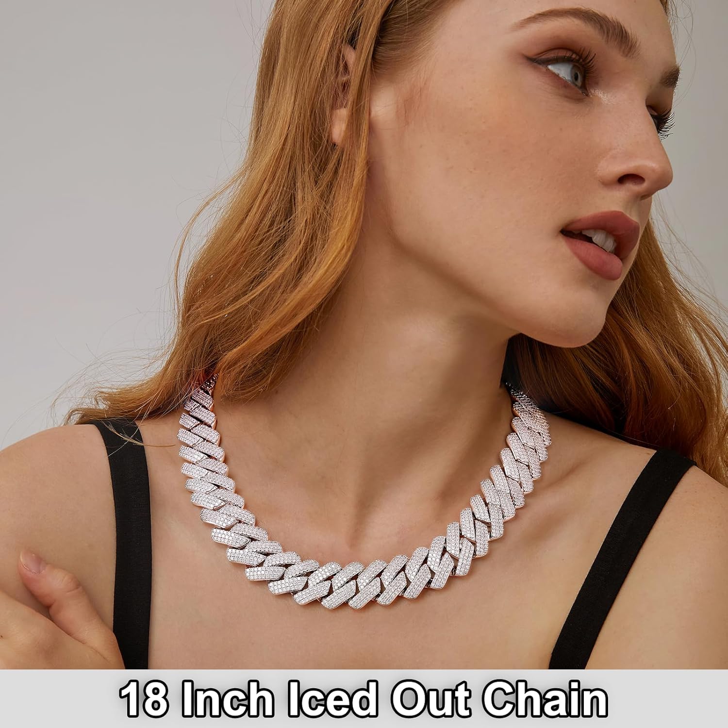 20MM Cuban Link Chain for Men Iced Out Miami Cuban Necklace 18k Gold Plated 5A+ Zicron 10MM/12MM/14MM/20MM Iced Out Chain Gold/Silver Bling Luxury Hip Hop Jewelry For Women Men - Image 6