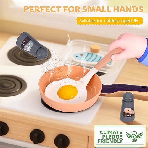 Miniatura 24 de 105 piezas de accesorios de juguete de cocina para niños, juego de cocina para acampar, ollas de juego, sartenes, utensilios, utensilios de cocina