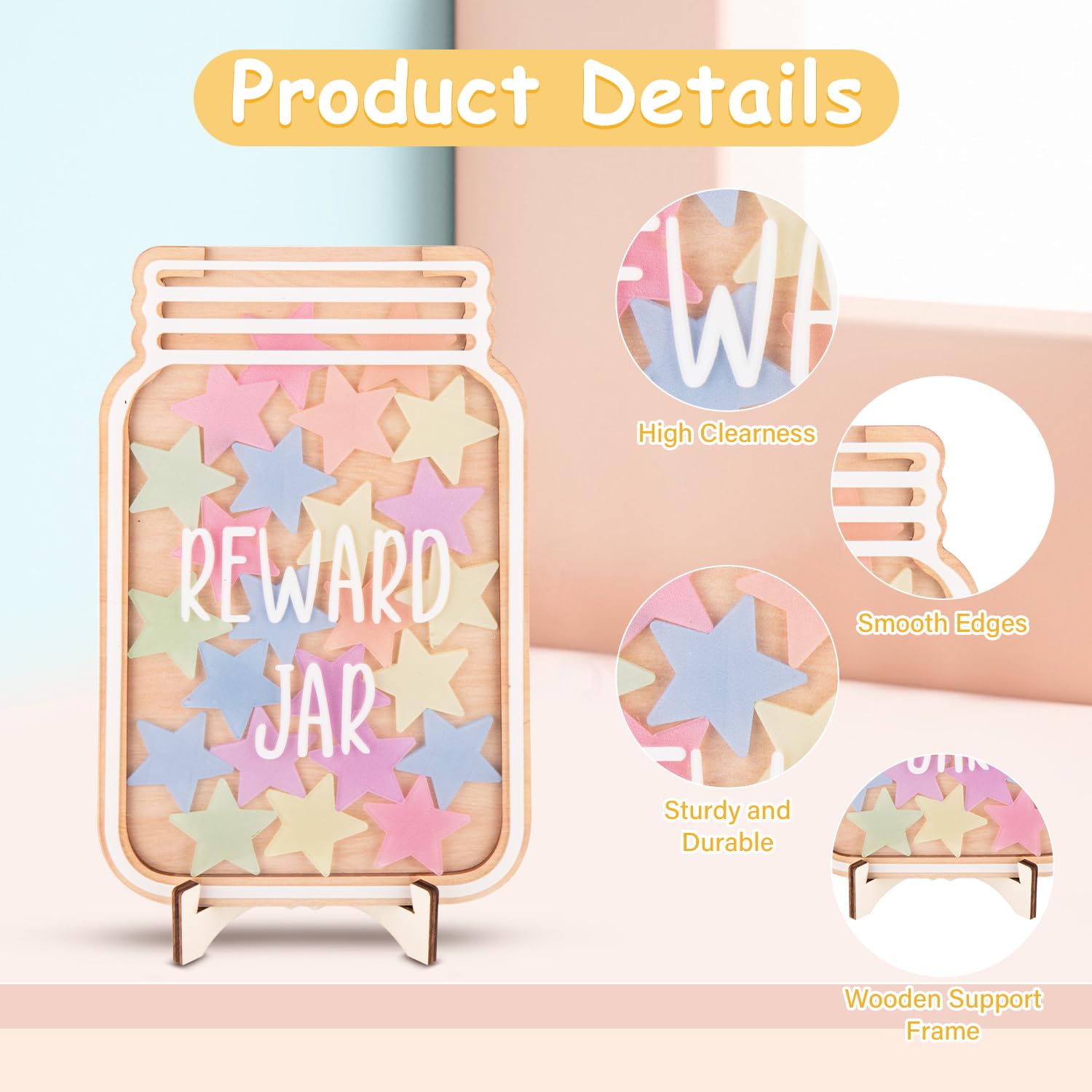 Reward Jar, Magnetic Reward Jar with Stars - Image 3