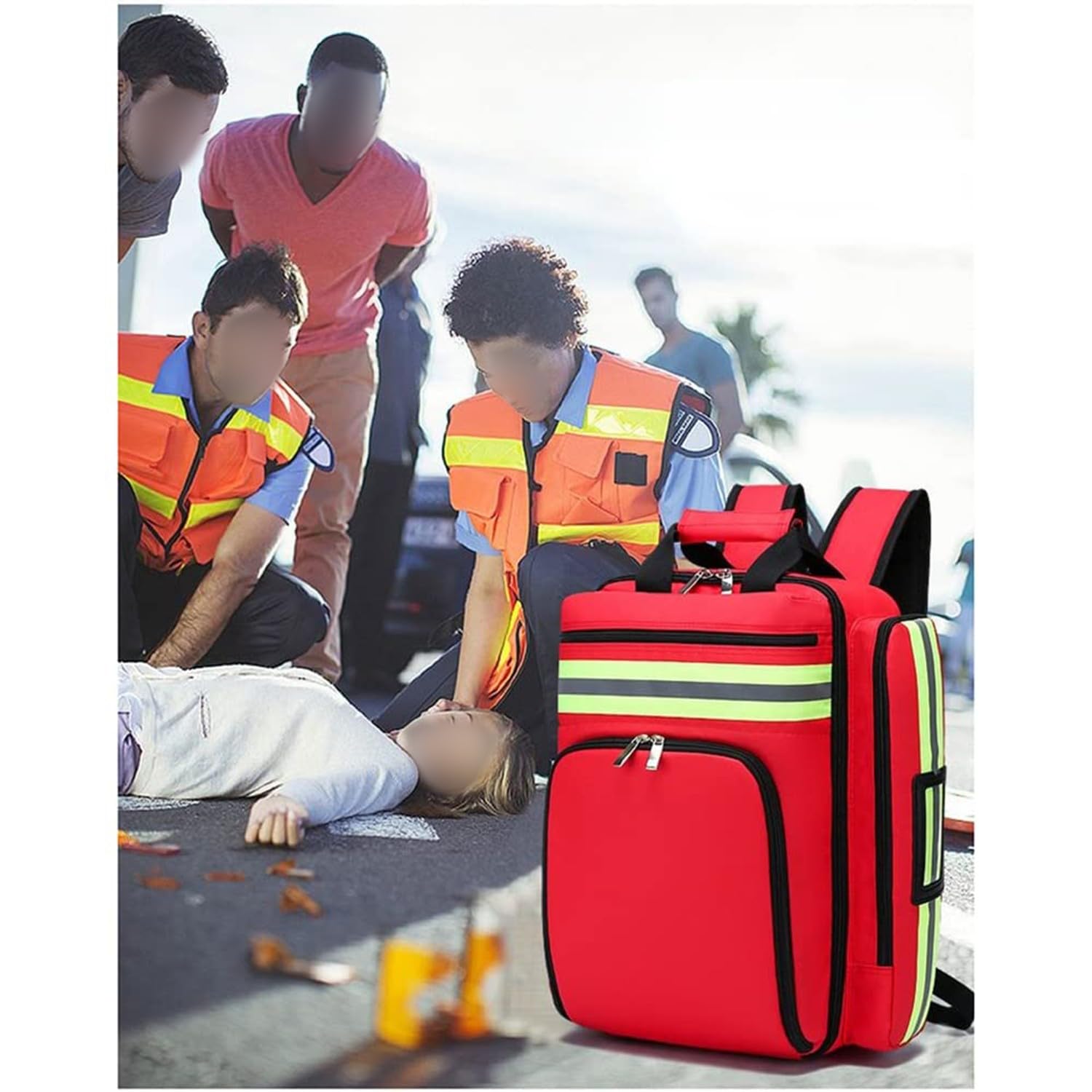 Mochila Vacía De Primeros Auxilios, Bolsa Médica, Bolsa De Emergencia para Traumatismos Bolsa De Rescate para Viajes Camping Ciclismo Supervivencia Al Aire Libre