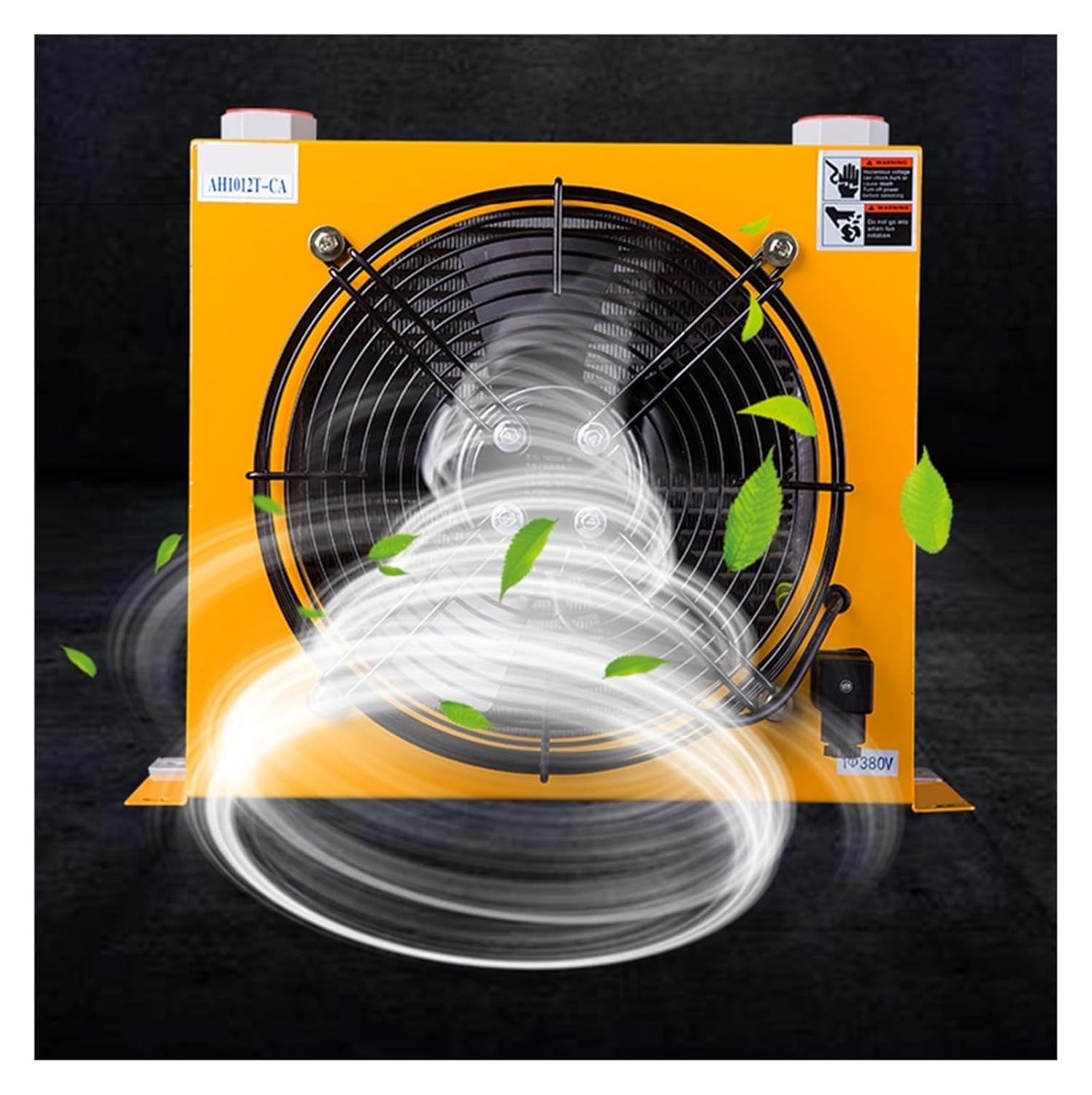 100L/min Aluminum Hydraulic Air-Cooled Radiator Air Cooler AH1012T Heat Exchanger Fan Efficient Shock Absorption(110V)