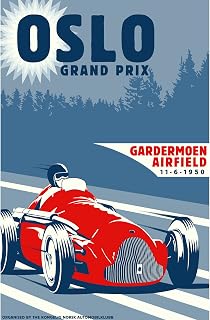 Wee Blue Coo Oslo Grand Prix Gardermoen Airfield 1950 Norway Motor Sport Car Racing Historic Fantasy Races Extra Large XL Wall Art Poster Print