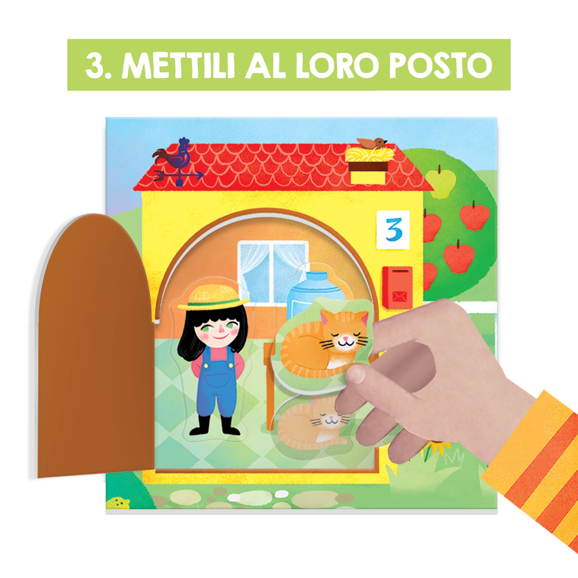 HEADU - Fattoria Apri e Chiudi Montessori - Manualità, Osservazione e Memoria | Giochi Educativi Bambini 2 3 4 Anni, Giochi Montessori, Regalo Bambina 2 anni, Regalo Bambino Natale, Made in Italy