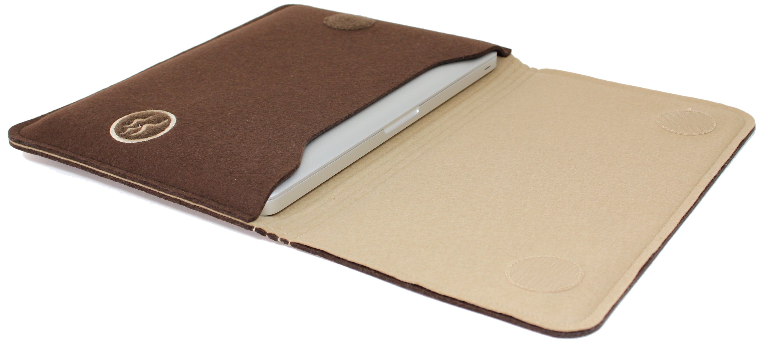 Waterkant 15.4 inch Deichkoenig Wool Felt Bag for MacBook - Brown/Beige