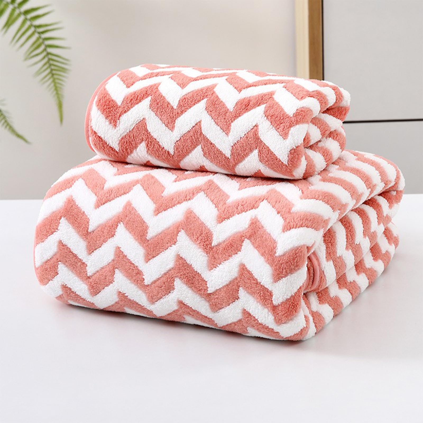Generic 2pc Soft Linen Large Bath Towel Set Lightweight Absorbent Quick Drying Washcloth Cotton Bath Sheets Multipurpose Towels