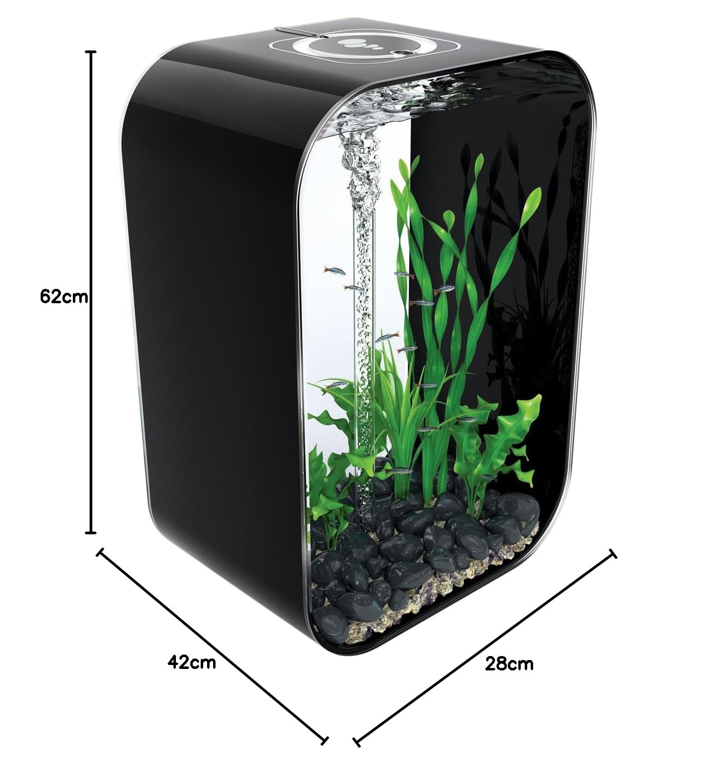 biOrb LIFE 60, schwarz - innovatives Design-Aquarium / Komplett-Set aus Acryl-Glas mit LED-Beleuchtung, Filter-System und Boden-Keramik