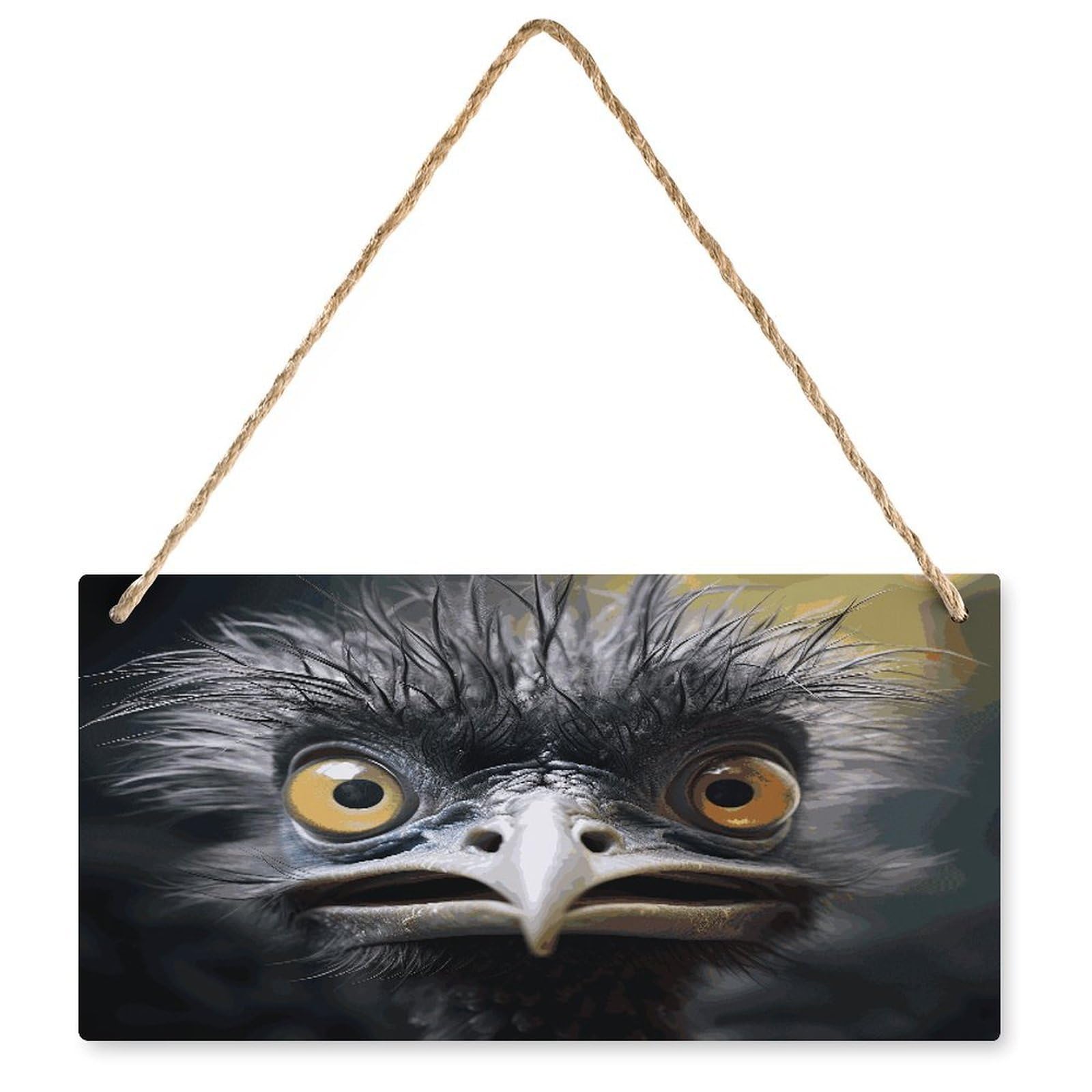 Fodpand Style Emu Wall Art Wooden Hanging Sign Decor, Artwork For Wall Decoration, Funny Plaque For Bedroom Kitchen Living Room Home Decoration 9.8 X 4.9 Inch