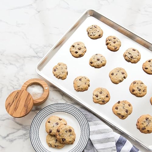 Miniatura 6 de Bandeja para hornear de acero inoxidable, bandeja para horno, tostadora, bandeja para horno, rectangular, tamaño 16 x 12 x 1 pulgadas, no tóxica y