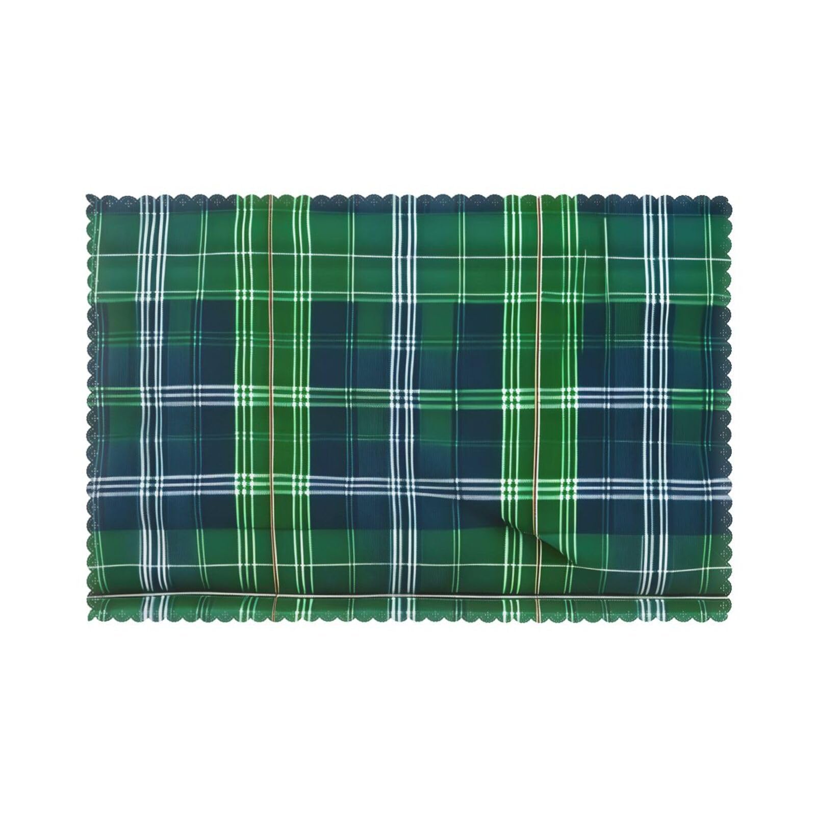 Blue Scottish Tartan Print Placemats for Dining Table Set of 6 12x18 Inch Table Mats for Party Kitchen Dining.