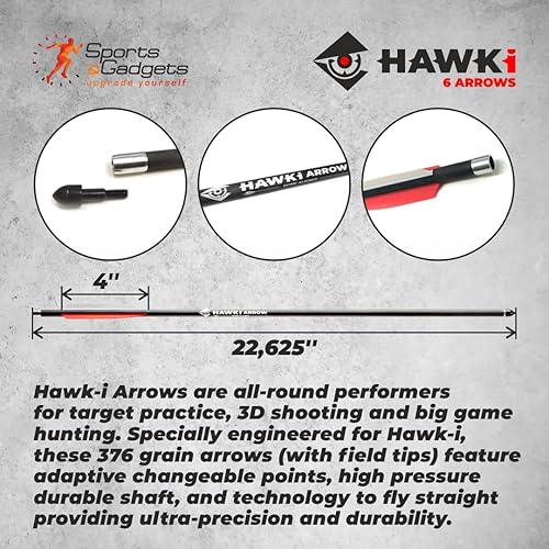 Miniatura 5 de Hawk-i Flecha de carbono PCP 13.26 oz flechas pernos para caza PCP armas de aire o ballestas 12 flechas