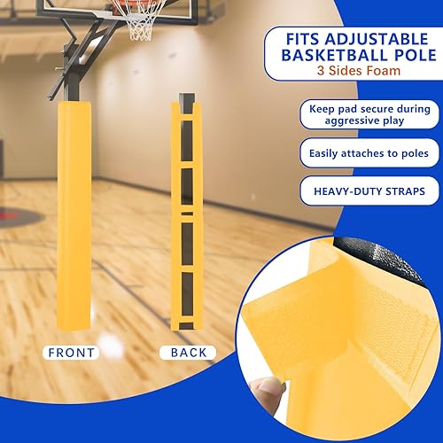 Miniatura 4 de VANCL Basketball Pole Padding Outdoor Square Pole Pad Wrap Around Square Pole Padding Waterproof Durable Basketball Pole Pads for Protection(Fit