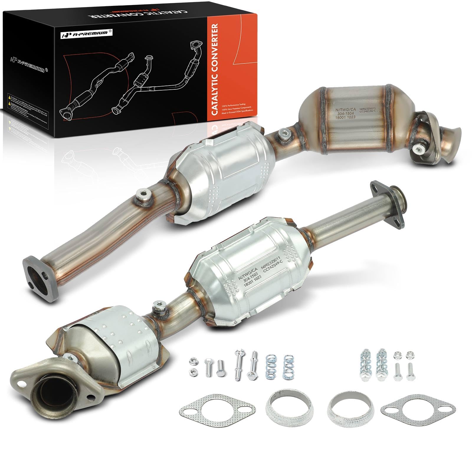 A-Premium 2-PC Catalytic Converter with Gasket Kit Direct-Fit Compatible with - 1996-2002 - Ford Crown Victoria & Lincoln Town Car & Mercury Grand