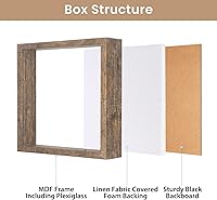 Vista 112 de Califortree 12x16 Large Shadow Box Frame with Soft Linen Back - Metal Push Pins Included, Memory Shadow Box Display Case for Bouquet Awards Medals