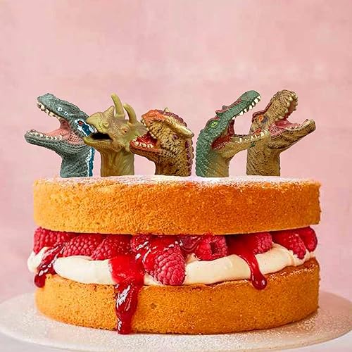 Miniatura 4 de Gemini&Genius Marionetas de mano de dinosaurio para dedos, juguetes realistas de dinosaurio, marioneta de dedo de dinosaurio, grandes juguetes o