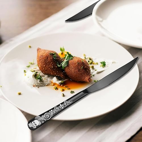 Miniatura 7 de 40-Pieces Heavy Duty Thick Flatware Set,SANLUNS 180 Stainless Matte Black Silverware Set for 8,Fine Dining Utensils Tableware Cutlery,Food-Grade