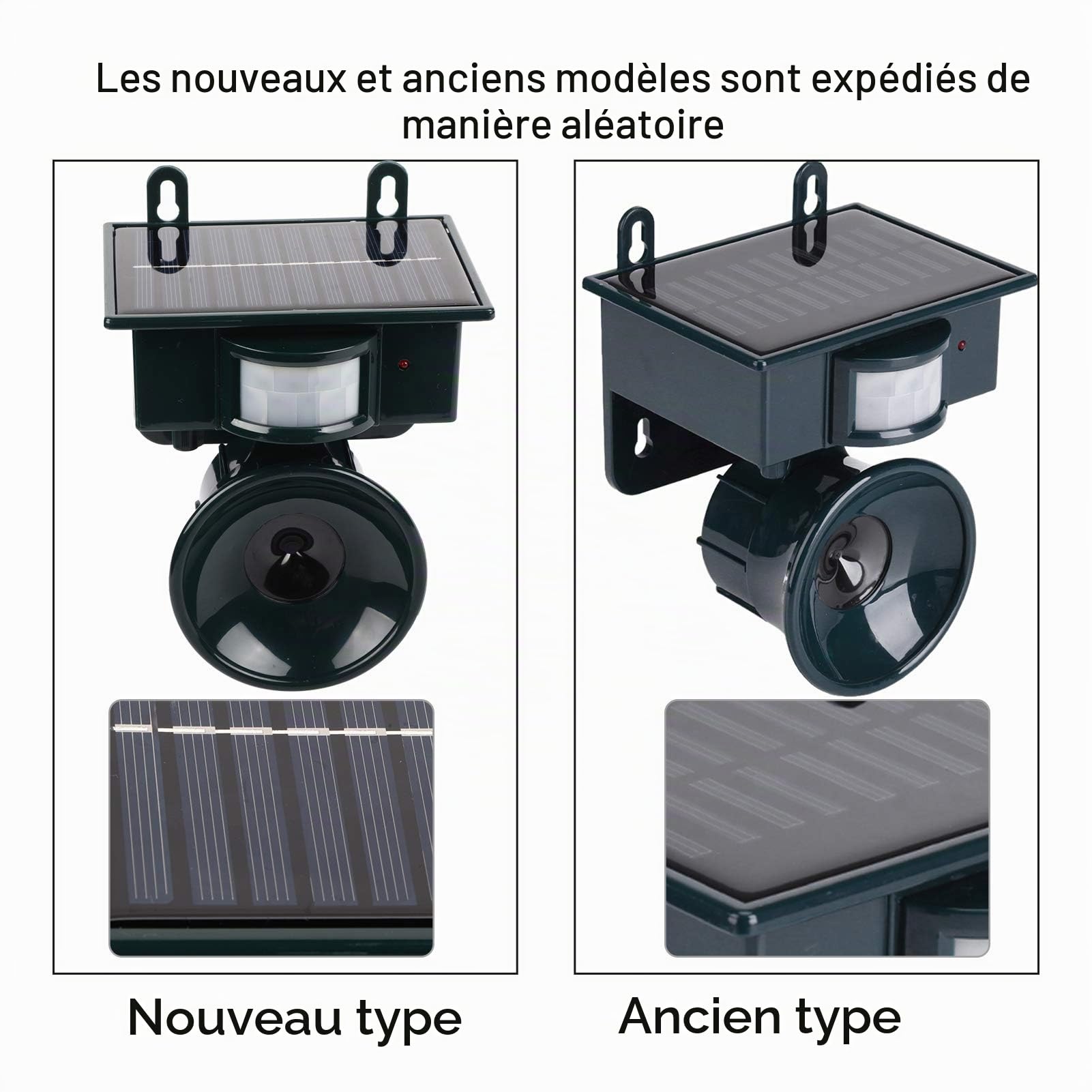 Tonysa ultrasonique ultrasonique d'oiseau, capteur de Mouvement actionné Solaire PIR Répulsif ultrasonique de ravageur Bird Dog Cat Mouse Chaser pour