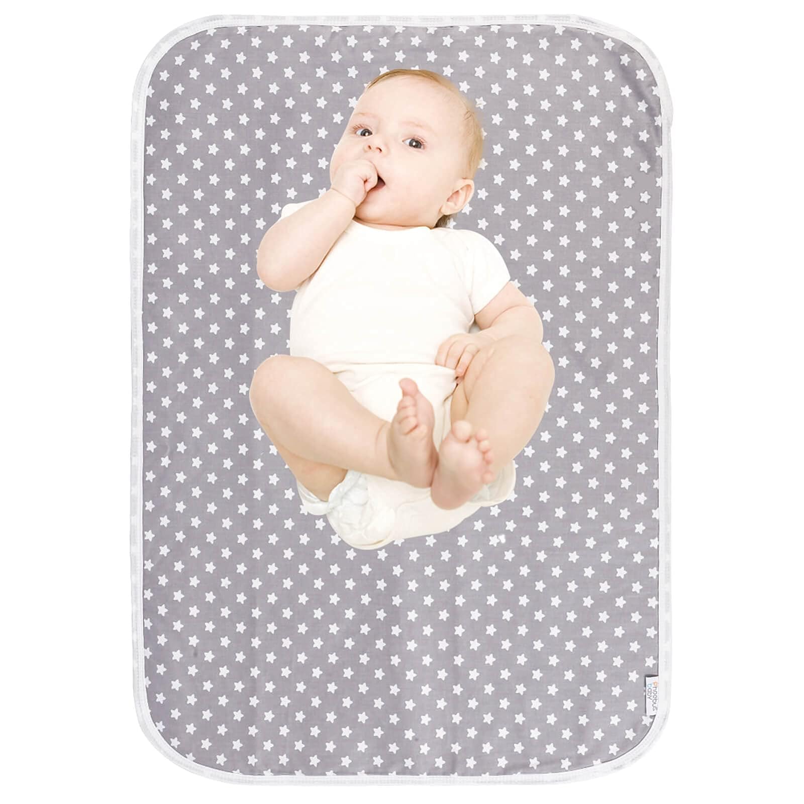 Baby Portable Diaper Changing Pad - Large Soft Waterproof Changing Pad Liners, Reusable Underpads Bed Protector Mat, Perfect Baby Shower Gift for Toddlers Infants and Newborns Boys Girls (Star)(2PCS)-image-7