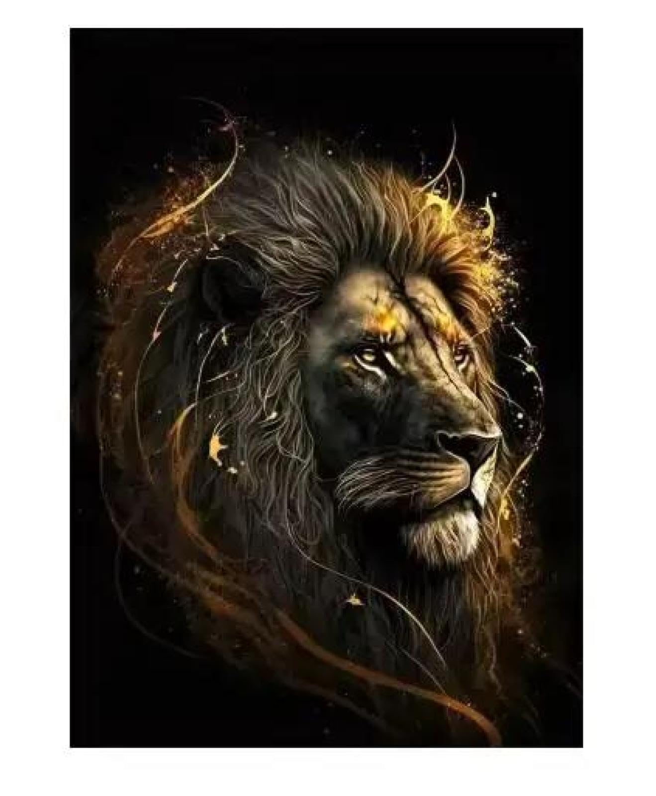 Yocheng Golden Wolf Gold Eagle Lion Poster And Prints Abstract Animal Art Canvas Painting Wall Art Picture For Living Room Home Decor 21x30cm No Frame