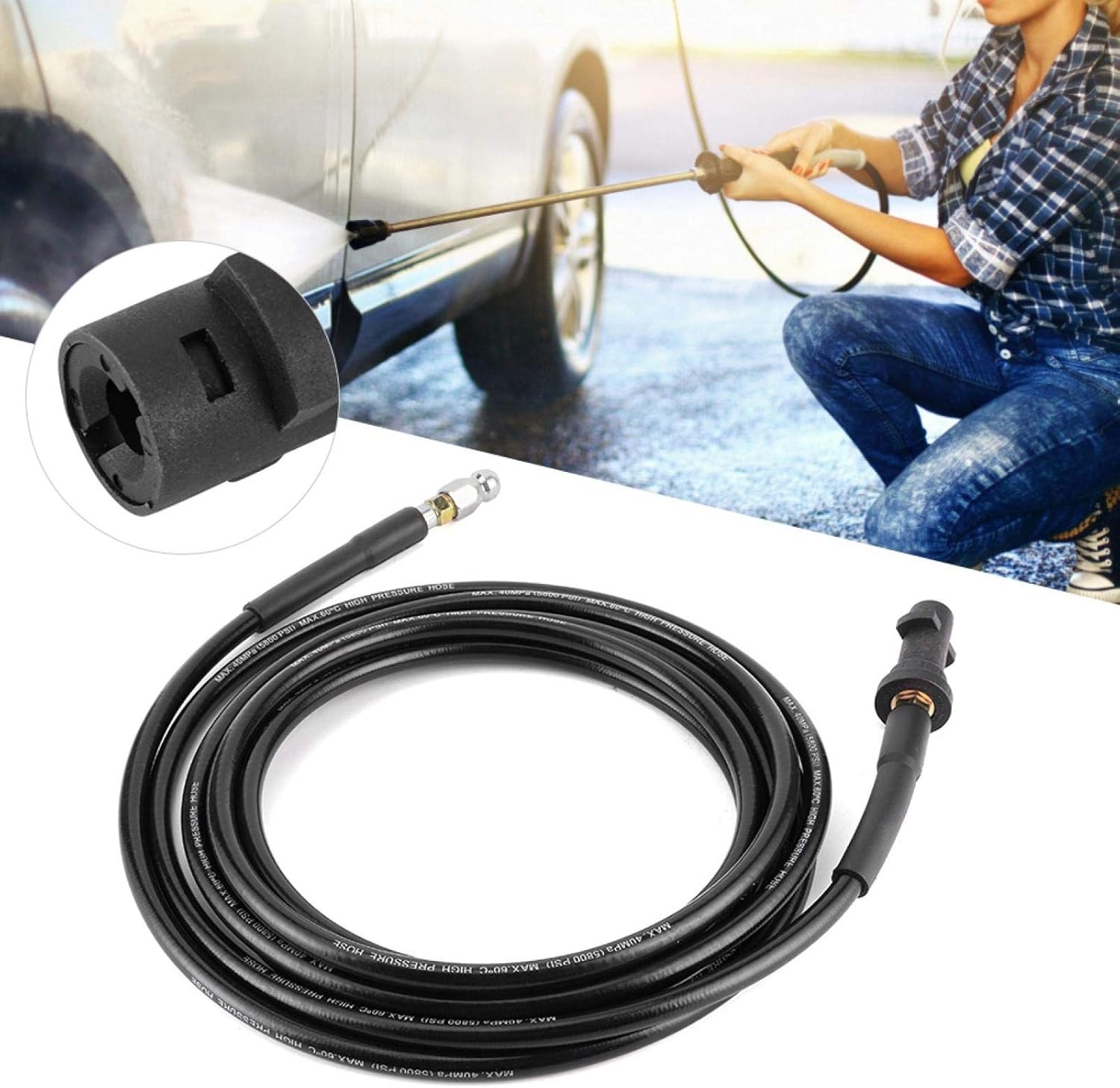 Drain Pipe Cleaning Hose Pressure Washer Sewer Drain Car Cleaning Water Hose Tube Pipe Fit for K Series(8 meters), car cleaning,cleaning tools