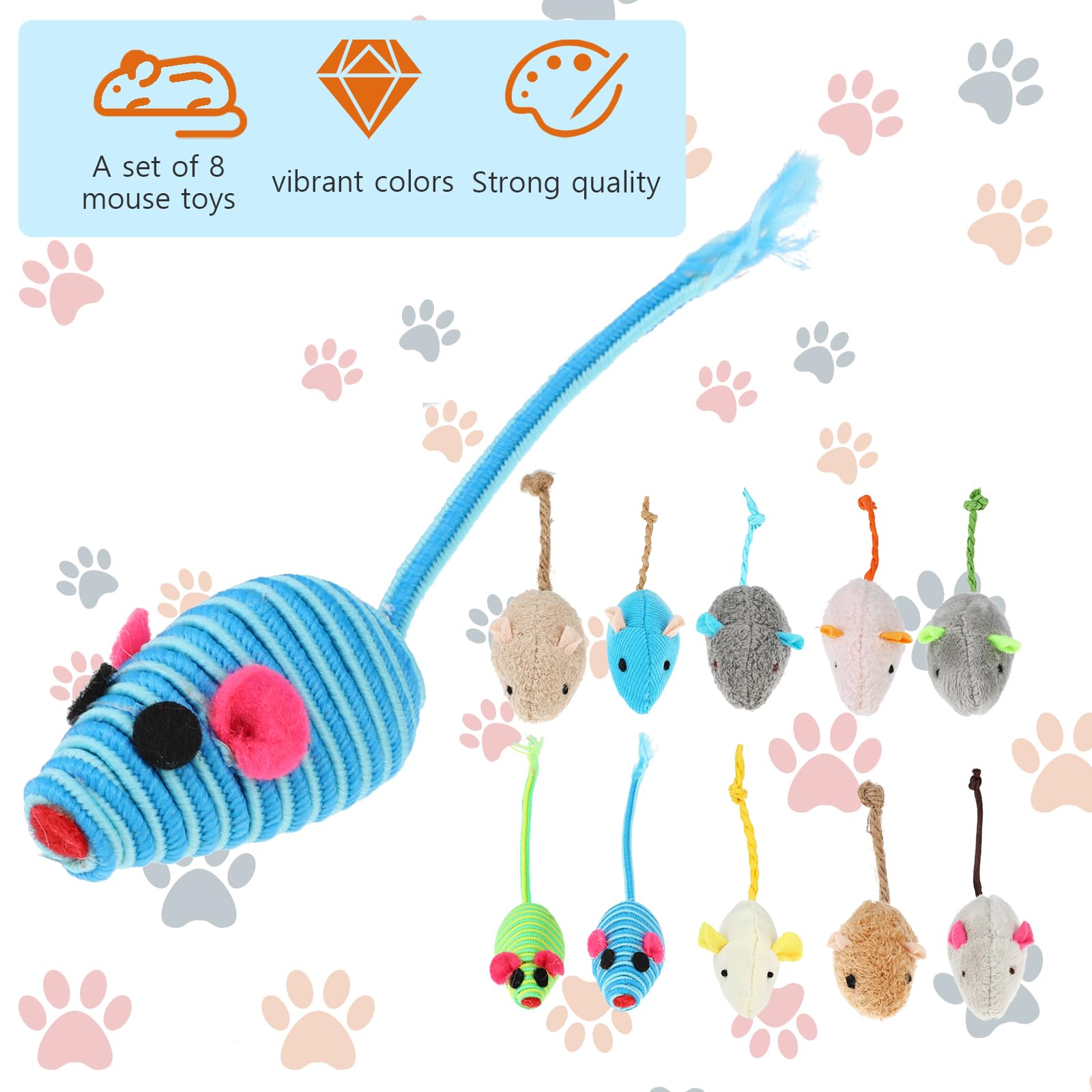 10 Pack Cat Mice Toys Catnip Toy Cats Mouse Plush Cat Toys Mouse Interactive Toy Catnip-Filled Mice Toys Biting Toys for Cats for Indoor Cats Realistic Design 10 Color 1