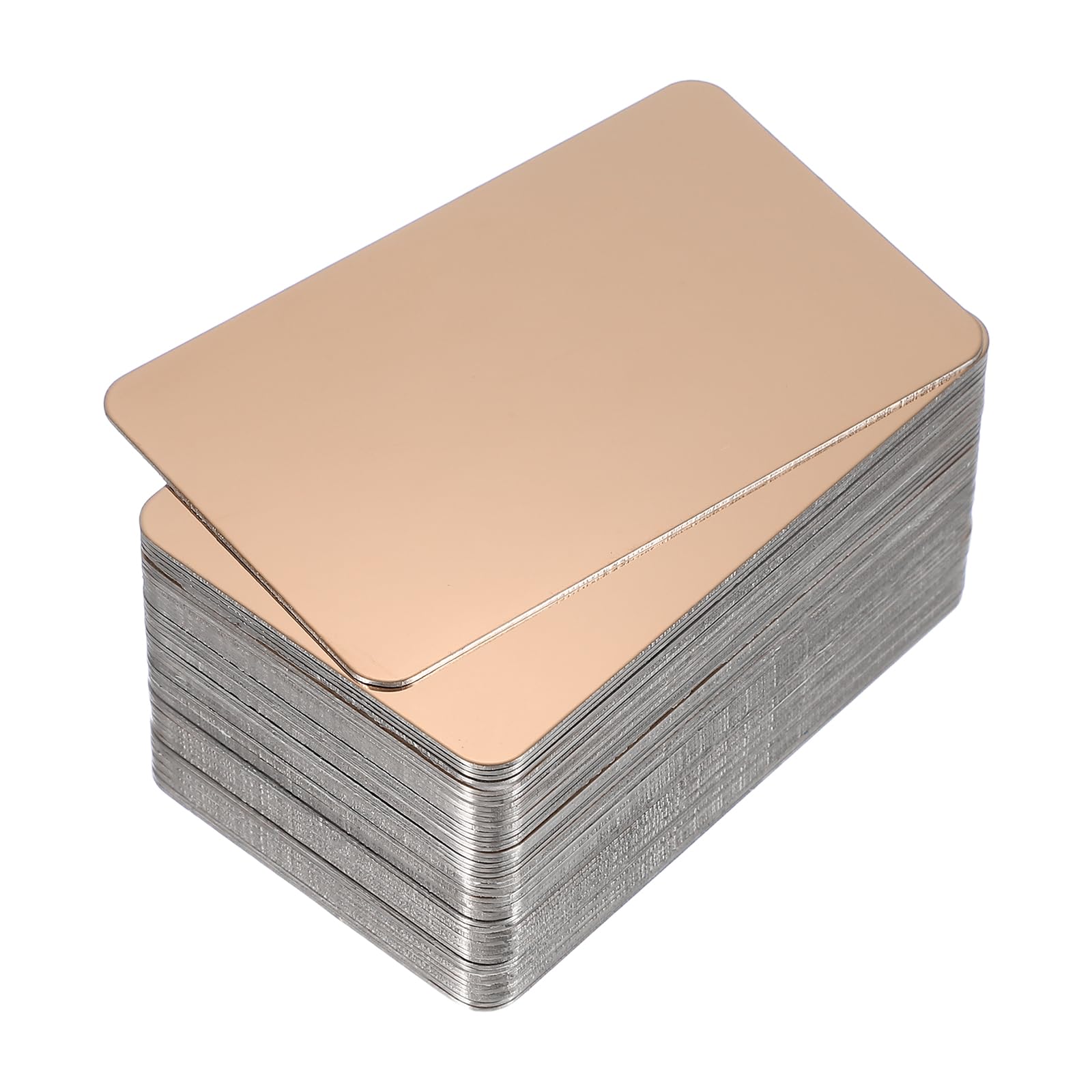 PATIKIL 50 Pezzi Biglietti Da Visita Metallici 0.8mm Per Incisione Rosa Oro