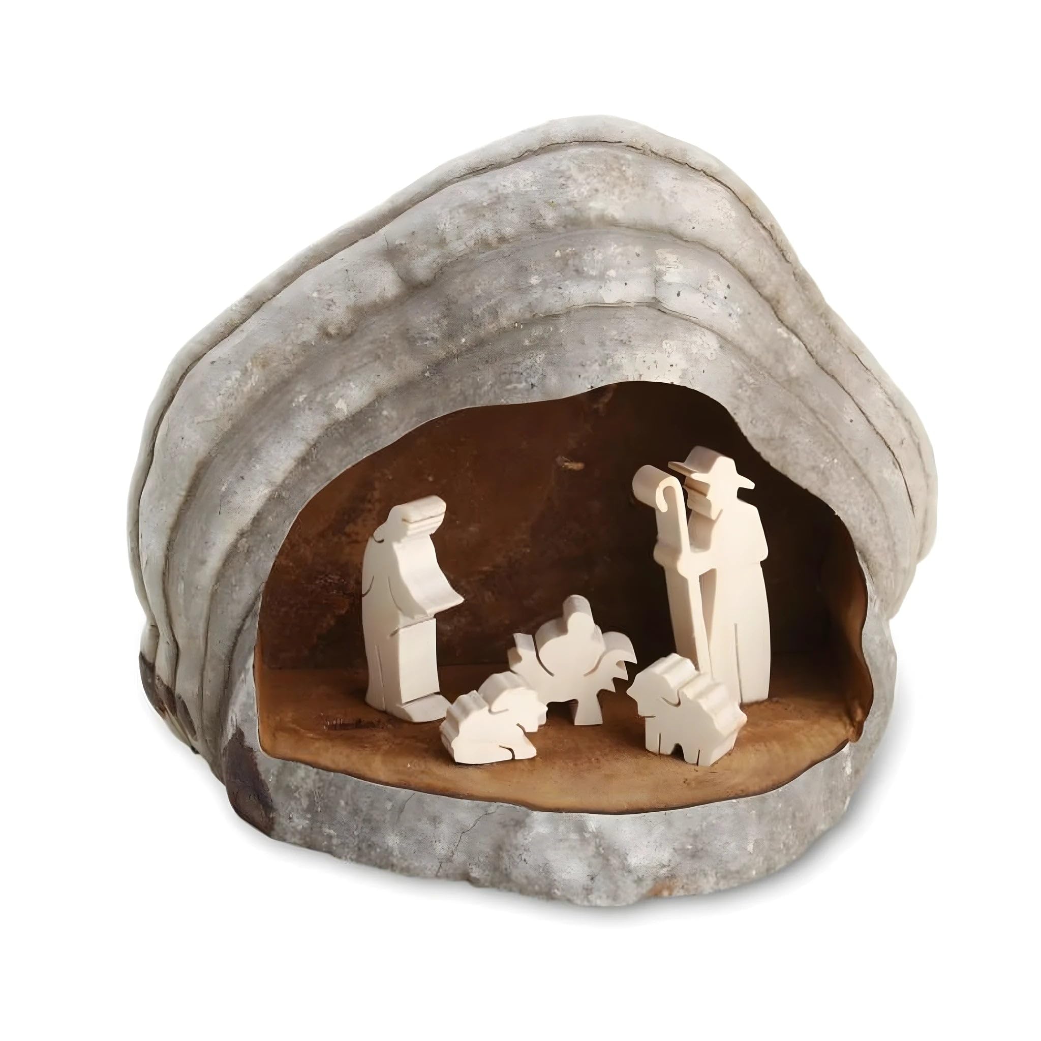 Dolfi | Nativity in Wood 13 cm 14.5 cm 14.5 cm | Natural Wood in Val Gardena | Figurine Nativity Scene
