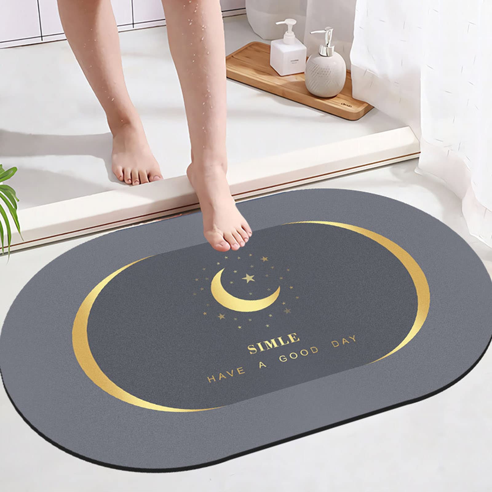 Alfombra de baño Antideslizante, Suave y sin Arrugas, superabsorbente, de Secado rápido, con Base de Goma y Resistente a la Suciedad, Ideal para el Suelo del baño, la bañera y la Puerta de l