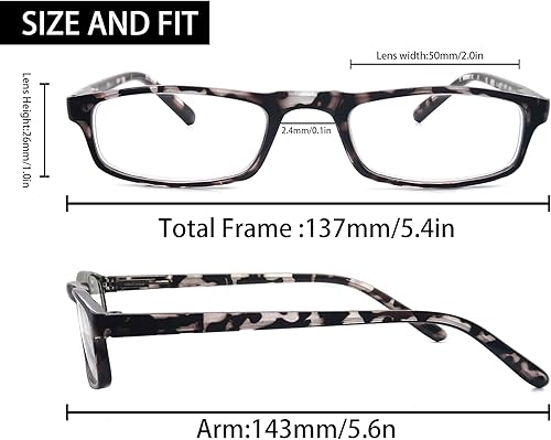 Miniatura 3 de MODFANS Gafas de lectura para mujeres y hombres, montura estrecha ligera con acabado brillante, bisagra de resorte flexible, elegantes lentes