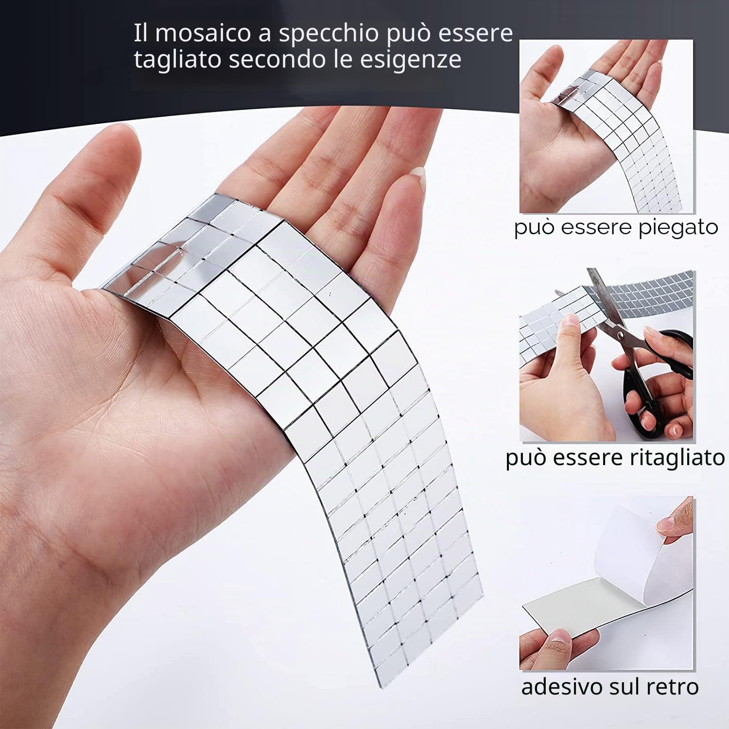 16000 Pezzi Piastrelle a Mosaico Autoadesive Specchi,tessere mosaico a specchio quadrato per Decorazioni Artigianali Fai Da Te - 5 X 5 mm