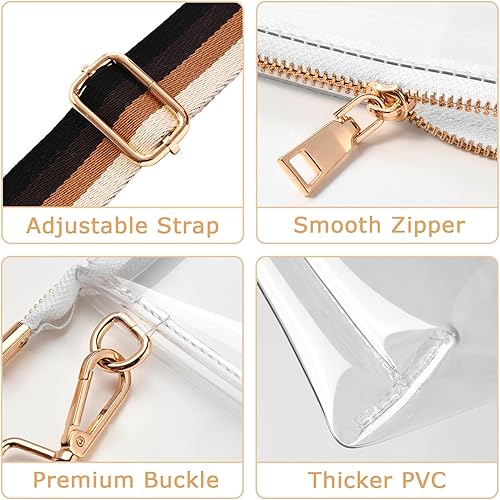 Miniatura 4 de Bolso transparente para mujer, aprobado para estadios, bolsa cruzada transparente, pequeña bolsa transparente para estadios para conciertos y