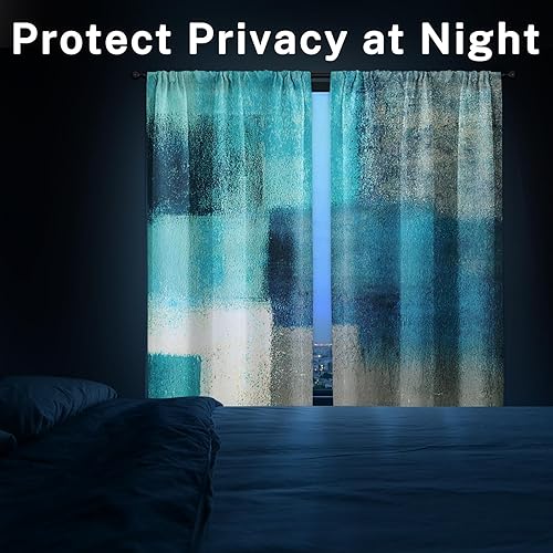 Vista 72 de Cortinas geométricas de cocina negras y grises de 63 pulgadas de largo, juego de 2, cortinas grises y blancas para dormitorio, sala de estar, Gris