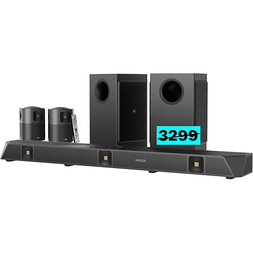 Nakamichi Dragon 11.4.6-Ch Surround System w Dolby Atmos/DTS:X Pro (Pro Cinema Engine), HiFi AMTs, Dual-Opposing 8" Subs, Bipolar Surr, 6 Discrete Height Ch, 3000 Watts Max Output. AVR-Grade Soundbar