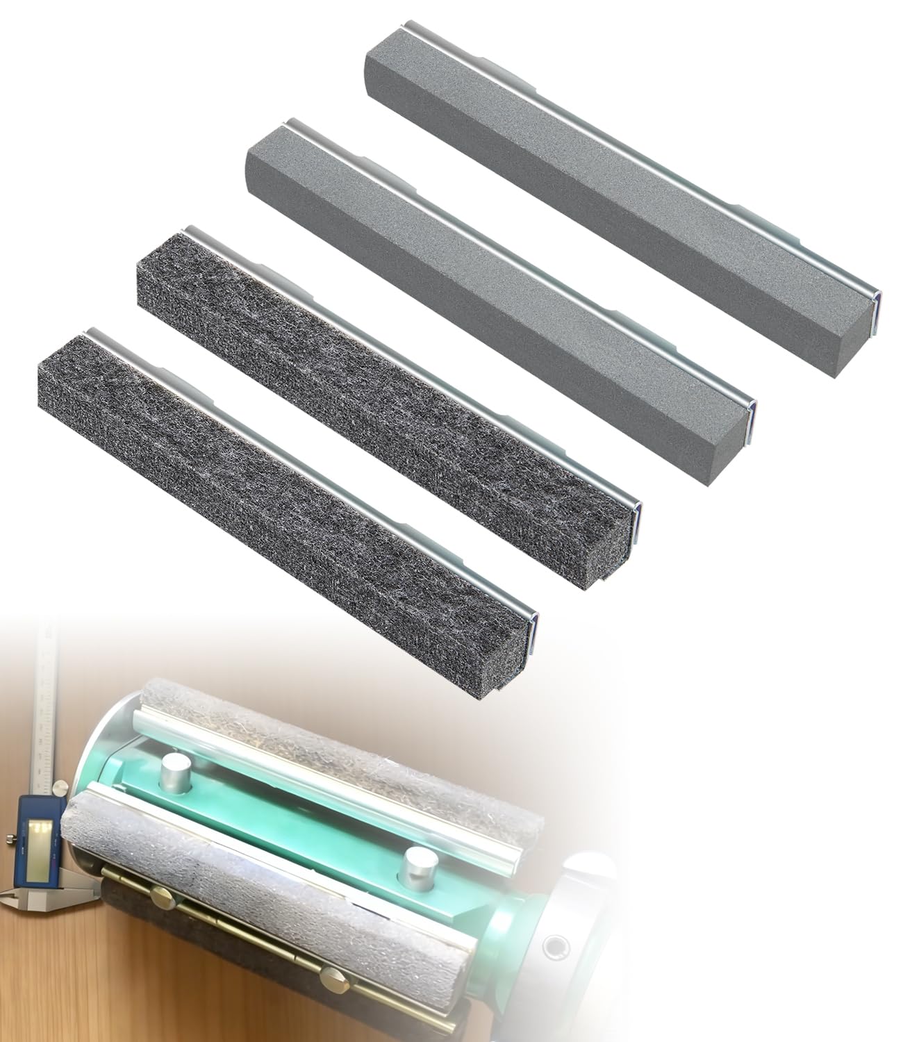 View 1 of 15520 280-Grit Stone & Wiper Set for Lisle 15000 Cylinder Hone - Fine Abrasive Stones for Final Engine Honing & Perfect Ring Seal - Fits 3" to 4-1/4" Cylinders