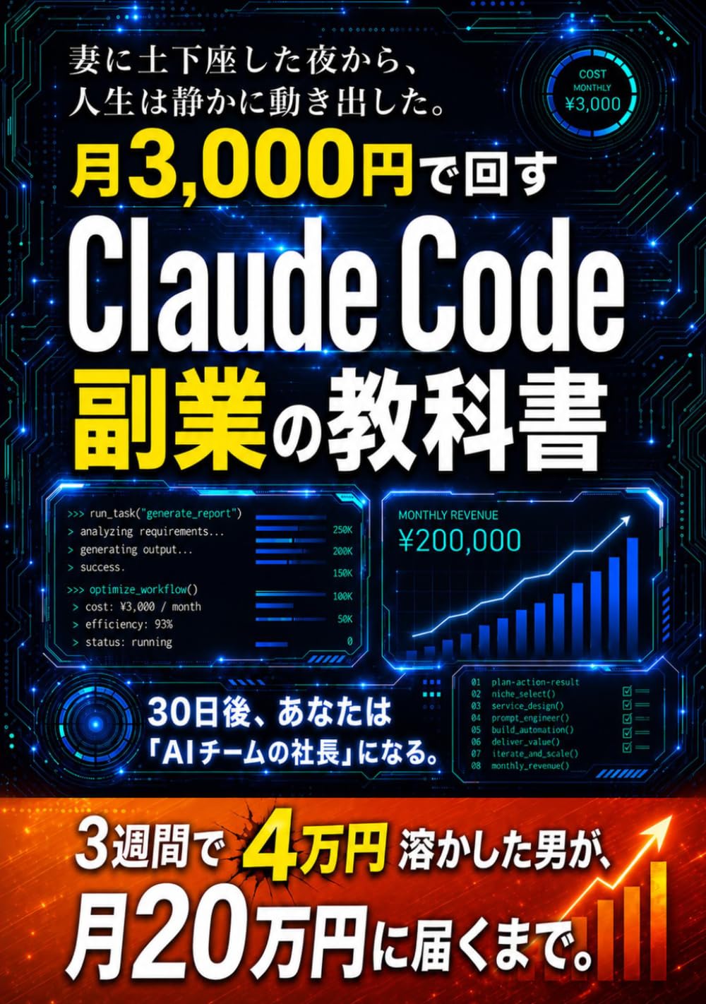 月3,000円で回すClaude Code副業の教科書: 3週間で4万円溶かした営業マンが月20万円に届いた30日メソッド (Claude Code シリーズ)