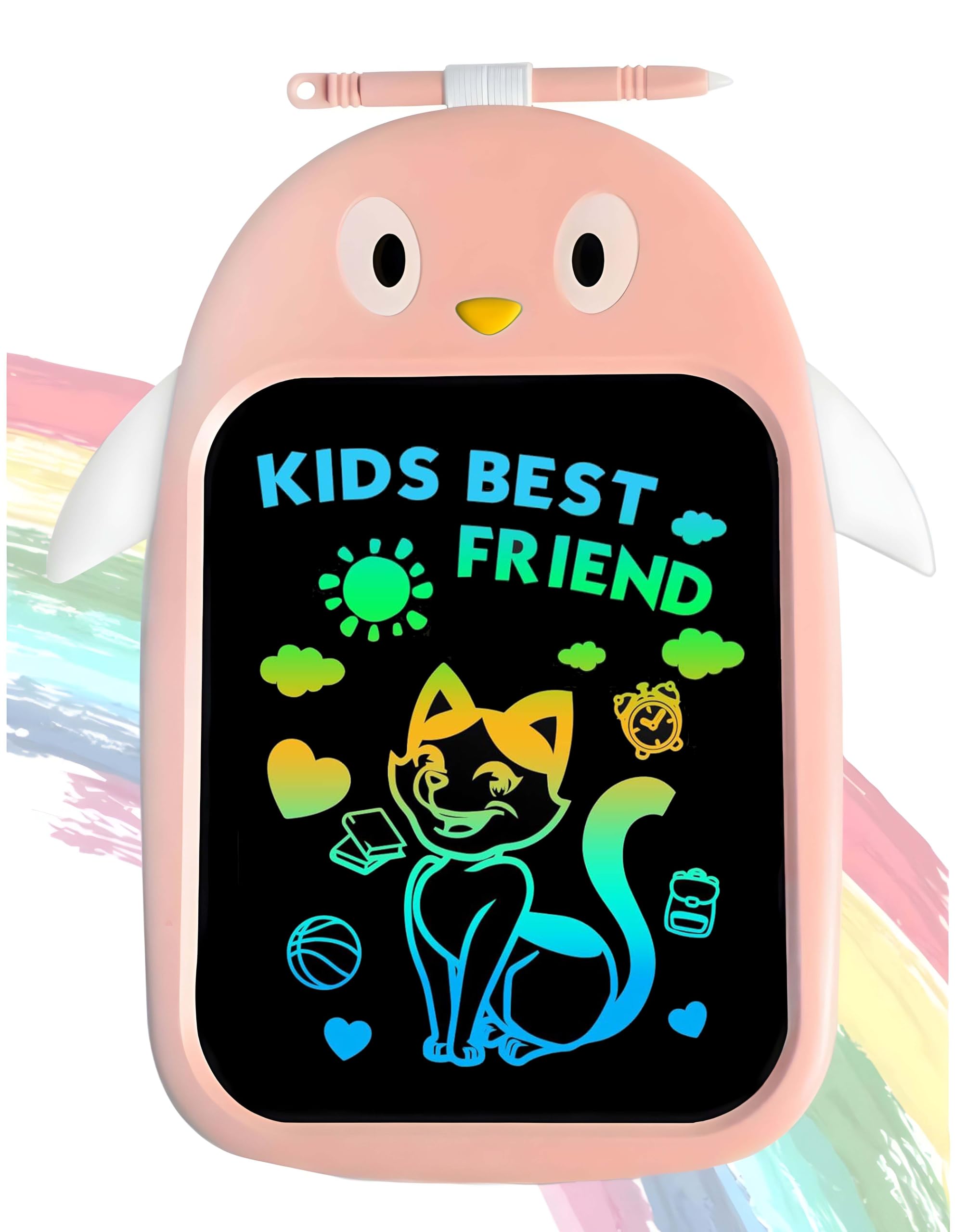 Toyshine Writing Tablet 8.5 Inch Colorful Screen Doodle Board for Ages 3+ Kids Toys, Electronic Drawing Board Kids Doodle Pad Educational and Learning Toys Girls Boys Gifts (Pink) (B09MD7Y4D6) Amazon Price History, Amazon Price Tracker