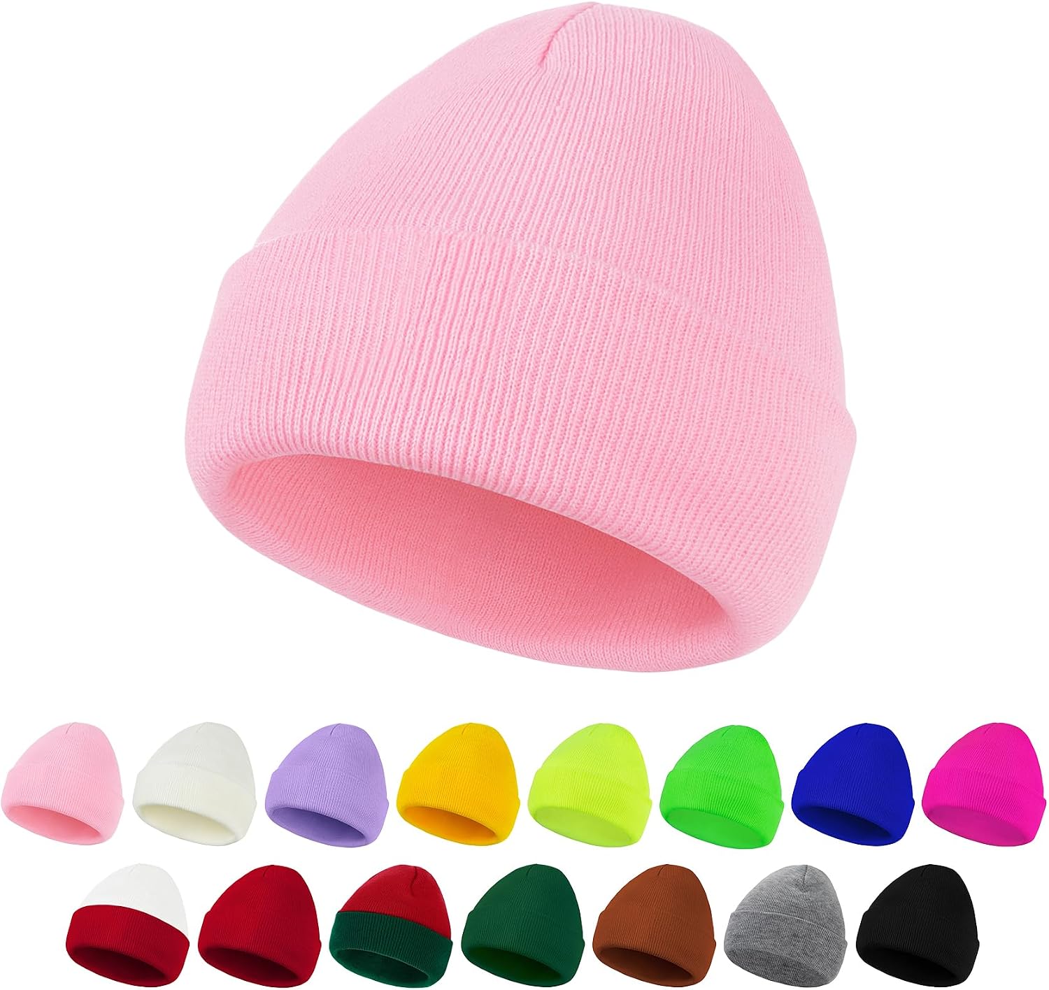 American Trends Unisex Beanie Hat Warm Winter Hats Soft Knit Hat Plain Skull Caps for Men Women Lightweight Beanie