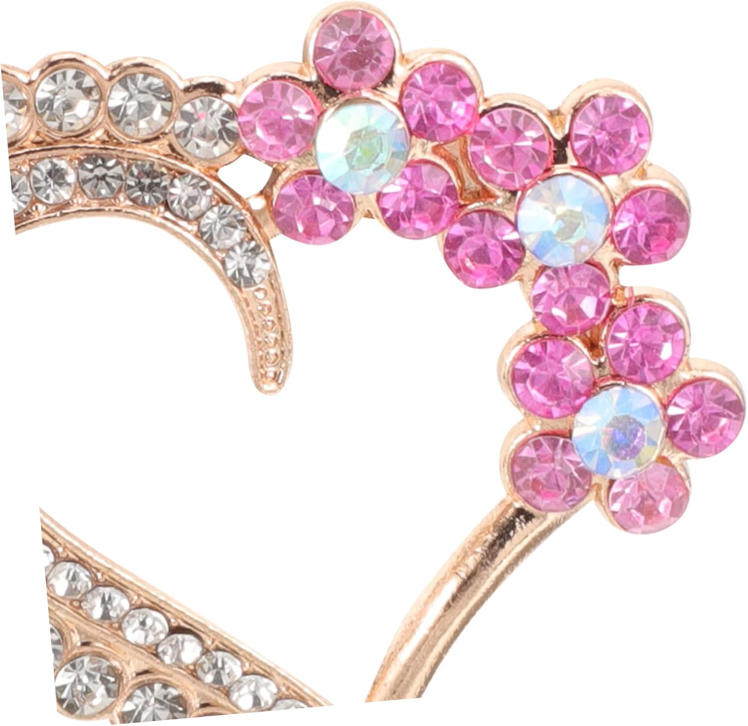 10pcs Heart-Shaped Alloy Rhinestone Appliques for Clothing and Bags