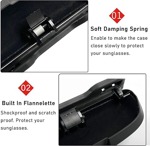 Miniatura 4 de Yumzeco Soporte para gafas de sol, caja de almacenamiento para gafas de sol compatible con BMW Serie 1 3 5 6 7 X3 X5 X7 (compatible con BMW F30 F31